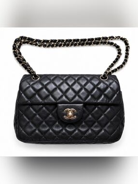 CHANEL Classic Double Flap in Black with Certificate of Authenticity & DUST BAG